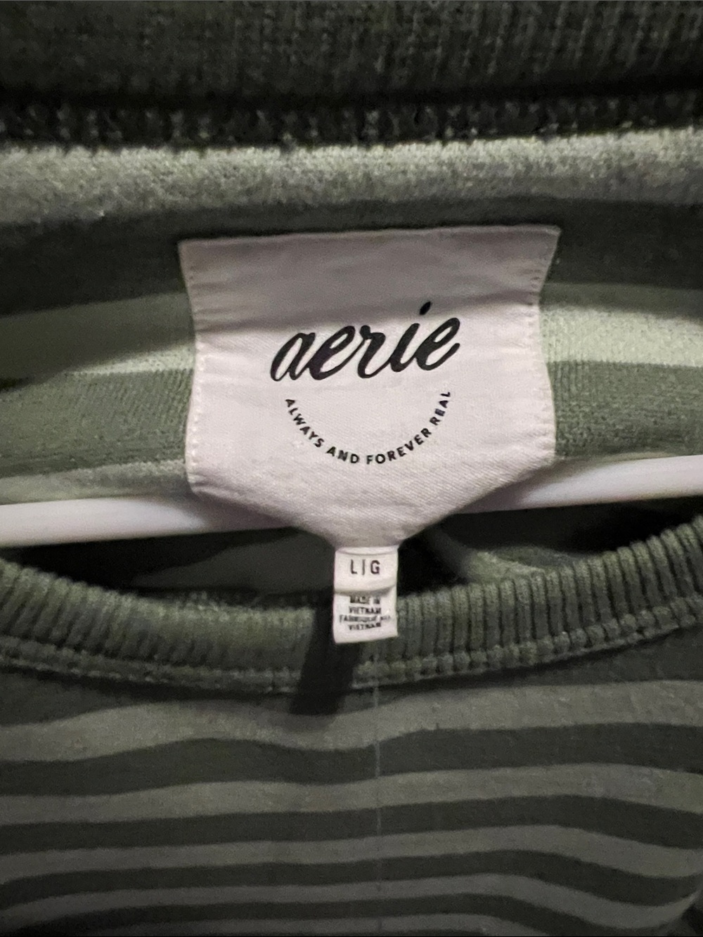 NWT womens aerie striped sweatshirt size large - Picture 3 of 4